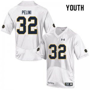 Notre Dame Fighting Irish Youth Patrick Pelini #32 White Under Armour Authentic Stitched College NCAA Football Jersey JED5299KS
